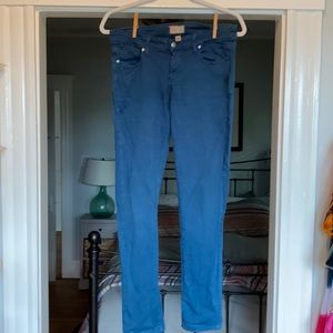 Paige denim teal Peg skinny jeans